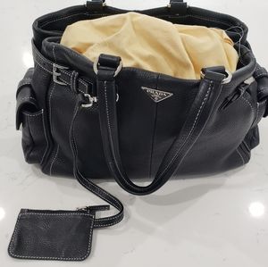 Black leather Prada bag